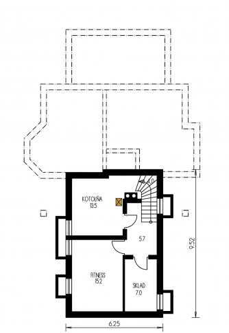 Mirror image | Floor plan of basement - HORIZONT 64